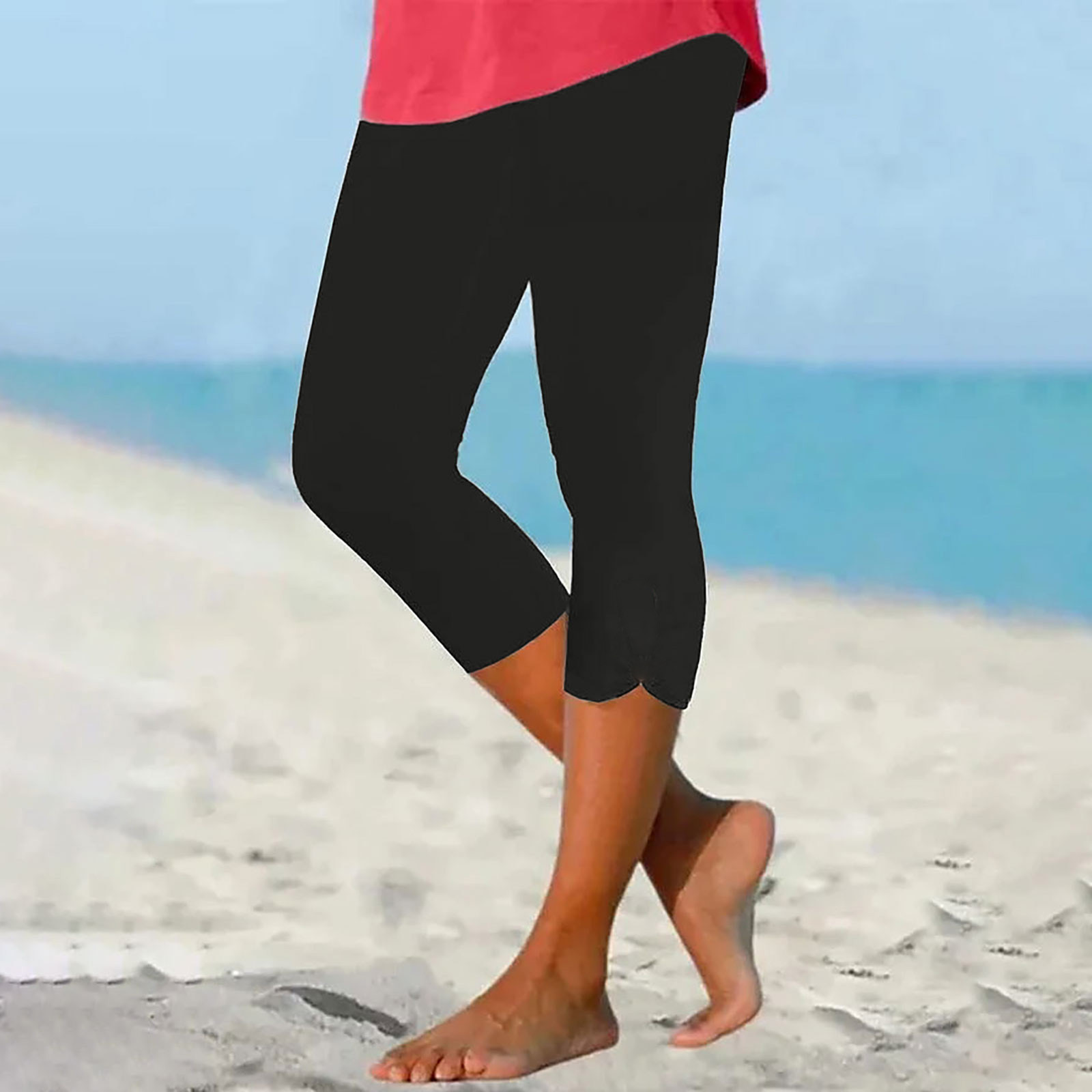 thumbnail image 2 of Leggings cortos de cintura alta para mujer: transpirables, realzan los glúteos, pantalones deportivos informales, 2 of 6